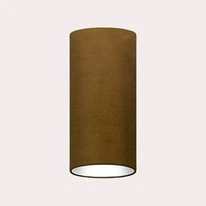 Extra Tall Lampshade Mustard Yellow Velvet Cylindrical Cylinder Drum - Picture 1 of 6