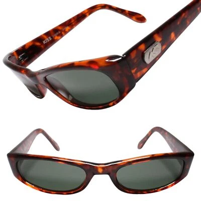 Gafas de sol antiguas stock Y2K años 90 genuinas vintage alargadas rectangulares audaces tortuga Foto 1 de 3