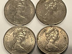 FOUR (4) GREAT BRITAIN QUEEN ELIZABTH TEN (10) PENCE COLLECTIBLE COINS 1968-76 - Picture 1 of 24