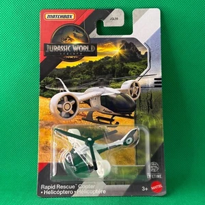 In hand MATCHBOX sealed JURASSIC WORLD REBIRTH helicopter RAPID RESCUE COPTER - Picture 1 of 2