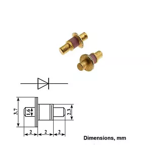 2 Stück Mikrowellen Schaltdiode Si p-i-n 2A509B DP1005CM 150GHz 2W Militär UdSSR - Bild 1 von 3