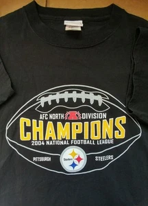 2004 AFC Champs Pittsburgh Steelers T-Shirt Great Shape EUC Men's Large NFL - Picture 1 of 4