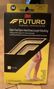 Futuro Open Toe/Open Heel Knee Length Stocking - Size Medium Firm - Picture 1 of 2