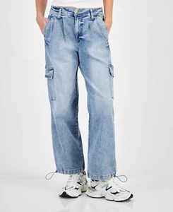 Celebrity Pink Juniors' Parachute Cargo Jeans - Light Wash - SZ L - Picture 1 of 5