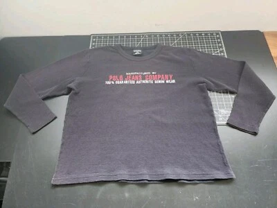 Polo Jean Company Suéter Mujer’s L Azul Manga Larga Volantes Tejido Gofre Térmico Foto 1 de 4