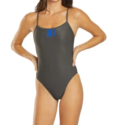 Traje de baño Adidas liso espalda C talla 34 nuevo con etiquetas Infinitex + rayas azules Foto 1 de 4