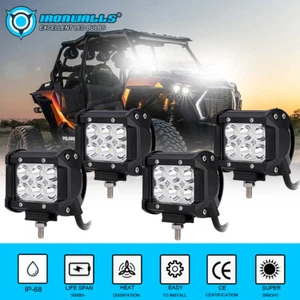 4x 4" 180W LED Work Lights Spot Offroad for UTV ATV Polaris RZR Golf Cart SUV US - Picture 1 of 12