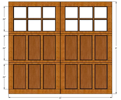 Puerta de garaje de madera 10x8 AmanaDoors modelo 104W12 Foto 1 de 4