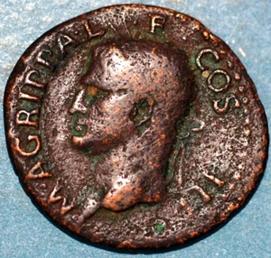 Ancient Roman Coin 37-41 AD Agripa LF COS III - Picture 1 of 2