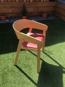 Muuto Cover Chair, 1x lovley oak wood red leather base seat office designer - Picture 1 of 5
