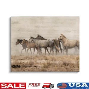 Galloping Horse Canvas Wall Art Landscape Animals Graphic Print Ready to Hang US - Picture 1 of 7