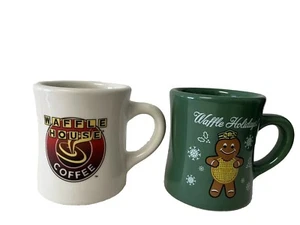 Waffle House 2016 Special Ed Waffle Holiday Gingerbread Man & Diner Style Mugs - Picture 1 of 8