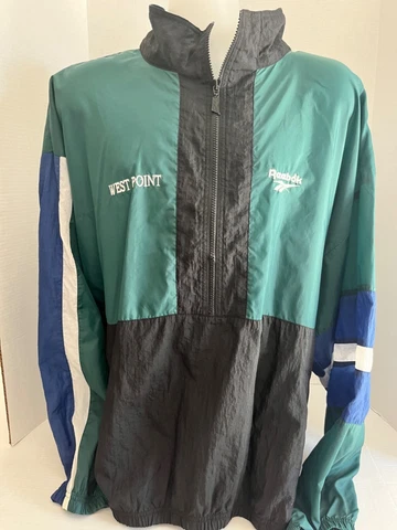 Vintage West Point Academy Army Reebok Windbreaker Jacket Mens XL 100% Nylon Cover