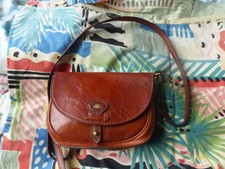 Vintage THE BRIDGE chestnut brown leather shoulder bag handbag Italy