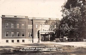 Vicksburg Michigan~New High School~Mr Depuy~Real Photo Postcard~1910 RPPC - Picture 1 of 2
