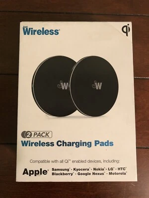 Paquete de 2 almohadillas de carga inalámbricas universales con certificación Qi Just Wireless Foto 1 de 4