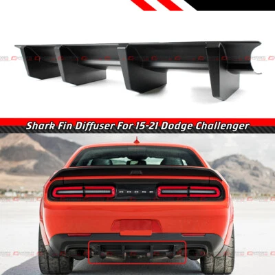 Cenefa difusora de parachoques trasero aleta de tiburón para Dodge Challenger Performance 2015-23 Foto 1 de 4