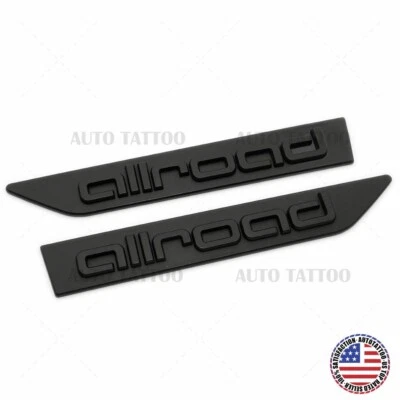Audi Allroad Fender Left & Right Marker Nameplate Badge Emblem Sport Matte Black - Image 1 of 4