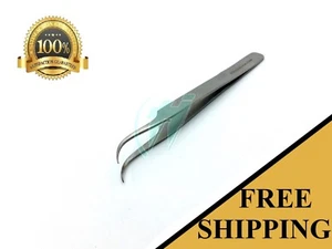 1 Eyelash Extension Tweezer StrONG Curved Stainless Steel - Picture 1 of 12