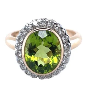 0.75ct Rund Diamant 14K Solid Rose Gold Peridot Jubiläum Cocktail Ring - Bild 1 von 4