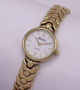 Vintage Rodania Ladies Gold Plated Quartz Bracelet Wristwatch Swiss Made - Picture 1 of 13