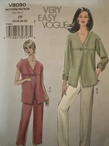 Vogue V8090 Talla Grande Misses Top Chaqueta Pantalones Tallas 16-22 Divertido Sexy Nuevo FF Sin Cortar - Imagen 1 de 7