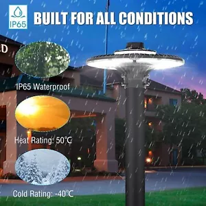 Led Post Top Light 100W Dusk to Dawn Photocell for Street Garden Yard Parking Lt - Picture 1 of 8