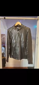 all saints leather biker jacket mens medium - Picture 1 of 8