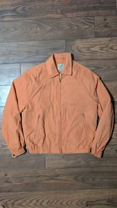 Travel Smith Zip Up Jacket Vintage Collar Lightweight Sz Medium Coral Salmon - Picture 1 of 9