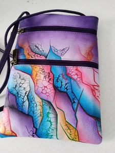 ANUSCHKA COSMIC QUEST-VINTAGE LEATHER TRAVEL CROSSBODY - Picture 1 of 7