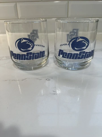 Vintage Penn State Nittany Lions Rocks Drinking Glasses 3"×3 1/4" SET OF 2 Cover