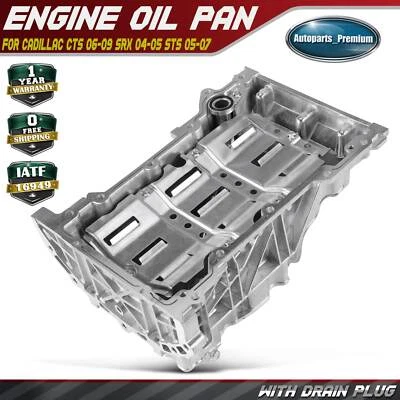 Cacerola de aceite del motor con tapón de drenaje para Cadillac CTS 2006-2009 STS 2005-2007 SRX 3,6 L Foto 1 de 4