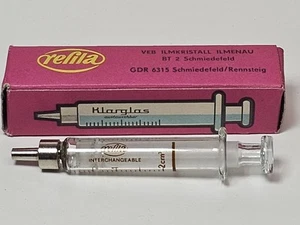 JERINGA DE VIDRIO VINTAGE NOS ALEMANIA (RDA) MÉDICO MÉDICO 2sm "refila" vidrio transparente - Imagen 1 de 7