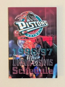 1996-97 Detroit Pistons Basketball Pocket Schedule NBA 🏀🏀 - Picture 1 of 2