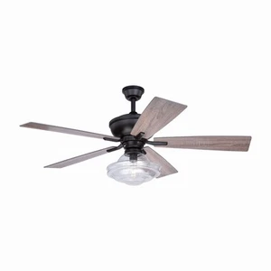 Huntley 1-Light Ceiling Fan in Farmhouse Style 21.7 Inches Tall and 52 Inches - Picture 1 of 12