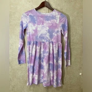 Jumping Beans All Day Play Dress Girls 12 Purple Tie Dye Long Sleeve Mini - Picture 1 of 6
