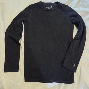 Smartwool Kids Merino Wool Base Layer Crew L/S Top Size Large Black - Picture 1 of 11