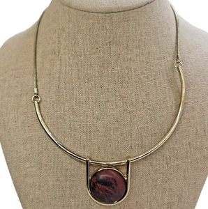 WHBM Burgundy Floating Japser GemStone Pendant Necklace - Picture 1 of 5