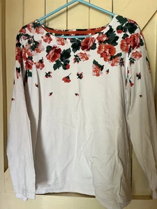 Joules white top withered/orange flowers size 18 - Picture 1 of 7