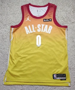 Damian Lillard NBA 2023 All Star Jersey Size 48 L Jordan #0 Orange Basketball - Picture 1 of 10