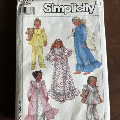 Simplicity Pattern 8931 Girls PJ’s, Slippers, Nightgown,Robe Sz Sm - Image 1 of 3