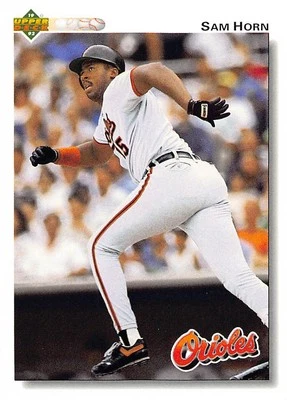 Sam Horn 1992 Upper Deck 338 Baltimore Orioles BASEBALL Card - Image 1 of 2
