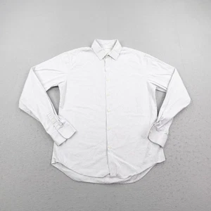 Sandro Paris Hemd Herren Medium weiß blau Nadelstreifen Streifen Classic Fit Knopfleiste - Bild 1 von 10