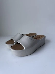 Lemon Jelly Women’s Beige Platform Slide Sandals US 9-9.5 EU 40 Spring Vacation - Picture 1 of 7