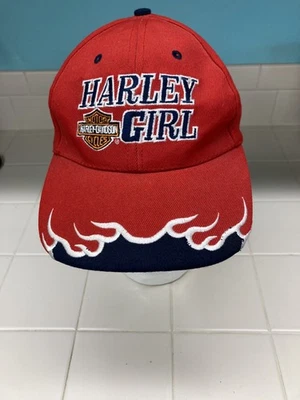 Gorra Harley Davidson Logo Bordado con Llamas Ajustable Correa ROJA NNT Foto 1 de 4