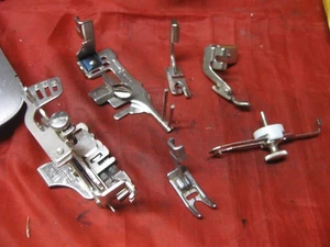 Vintage SINGER 6 Piece Foot Set SLANT Shank Feet 328K 329 Nice - Picture 1 of 2