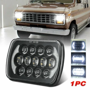 Black 5x7 7x6 LED Headlight DRL For Ford F-150 F-250 E-150 E-250 E-350 Econoline - Picture 1 of 12