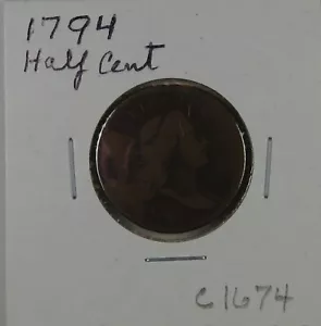 C1674 Vereinigte Staaten Half Cent 1794, Breen 6b - Bild 1 von 4
