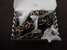 Ladies shoe box shoes Leopard Print stiletto heel with heel buckle strap size 7