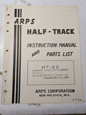 Arps Tractor Half-track Instruction Owner Manual Parts List Cockshutt Htw Ht22